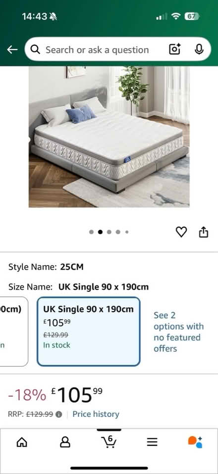 Photo of free Single mattress (Oval) #1