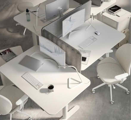 Photo of free IKEA white Bekant desk 120cm x 80cm - hardly used (Arborfield Garrison RG2) #3