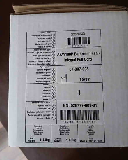 Photo of free Bathroom extraction fan (Upper Radley OX14) #2