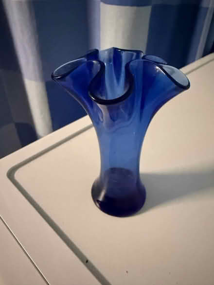 Photo of free Blue glass vase (Westbury Wilts BA13) #1