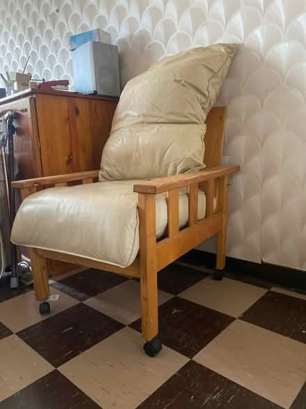 Photo of free Wooden chair on wheels (Brixton Sw2 1SX) #3