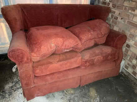 Photo of free Red two seater couch (High Brooms, Tunbridge Wells) #1