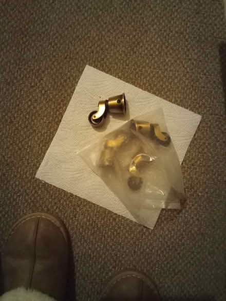 Photo of free Brass cup castors x 4 (Bognor Regis PO21) #1