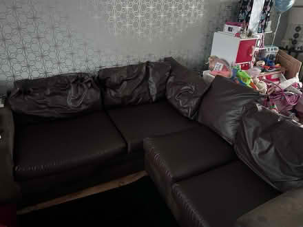 Photo of free Leather corner sofa (Morecambe LA4) #1