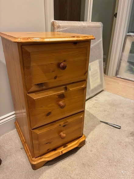 Photo of free Solid pine small chest of drawers (Bray) #1