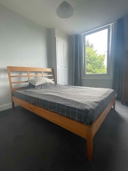 Photo of free King size bed and mattress. Walnut (Canterbury CT1) #1