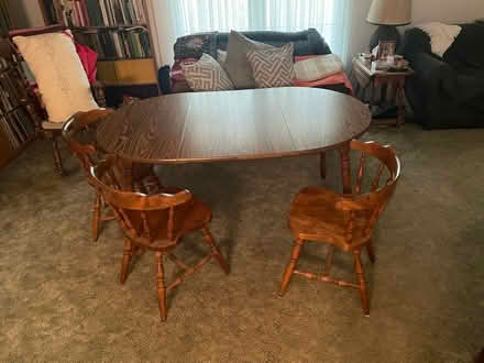 Photo of free Table and 3 Chairs (Fruitville area) #3