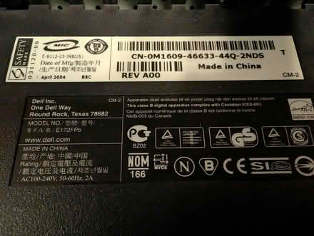 Photo of free 17" 4:3 VGA Dell monitor (El Camino at Bowers) #4