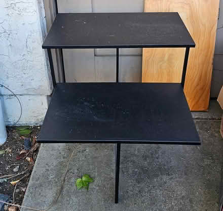 Photo of free Black metal side shelf table (Westborough) #1