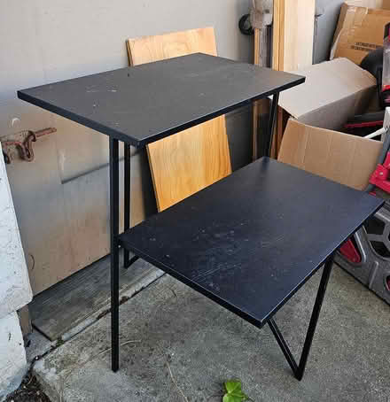 Photo of free Black metal side shelf table (Westborough) #2