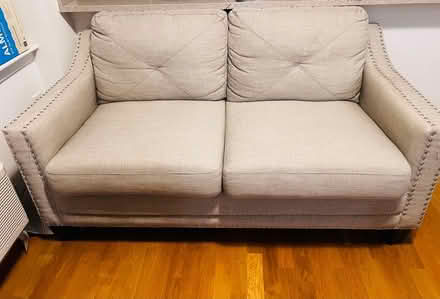 Photo of free Beige loveseat/couch (Jersey City) #1