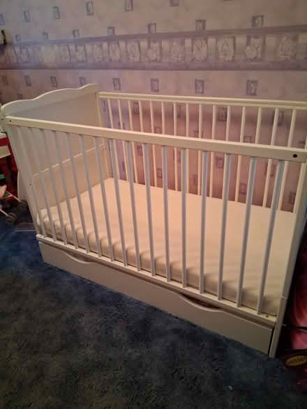 Photo of free White baby cot bed (Morden) #2