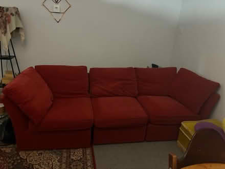 Photo of free Red 3 seater sofa (BN2) #1