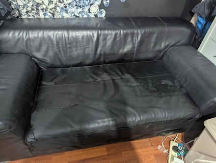Photo of free Ikea Kramfors black leather sofa (East Dulwich SE22) #1