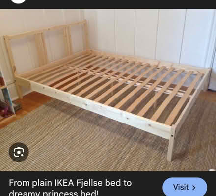 Photo of free IKEA wooden Fjellse double bed (Meanwood LS6) #1