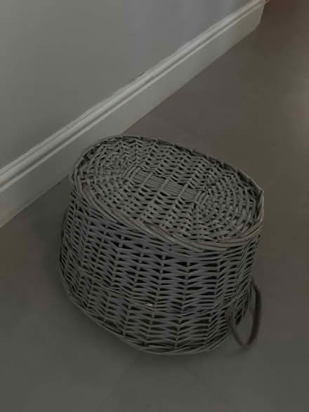 Photo of free Wicker washing basket grey (SM4 South Merton) #2