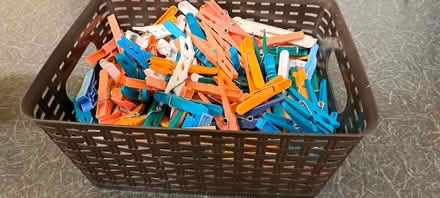 Photo of free Plastic washing pegs in basket (Wells BA5) #1