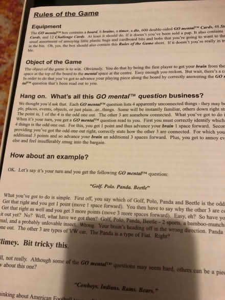 Photo of free Board game ‘Go Mental’ (Bedfont TW14) #3