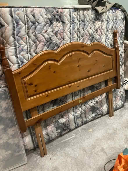 Photo of free Double pine headboard (Little Heath RG31) #1