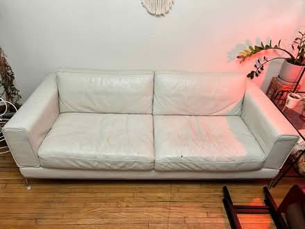 Photo of free Ikea Leather couch (Danforth and Greenwood) #1