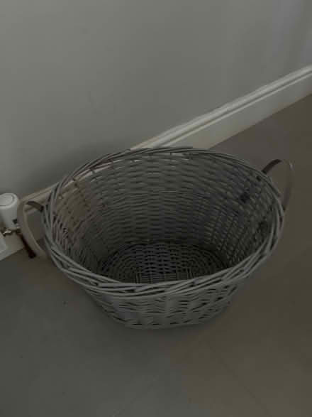 Photo of free Wicker washing basket grey (SM4 South Merton) #1