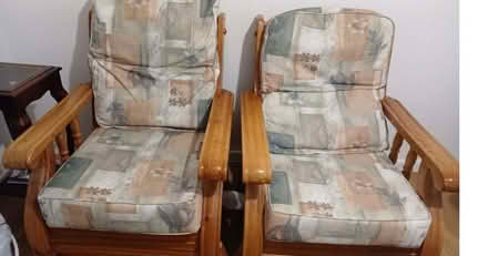 Photo of donate 2 armed chairs and a bed frame with mattress (Town Centre SG5) #2