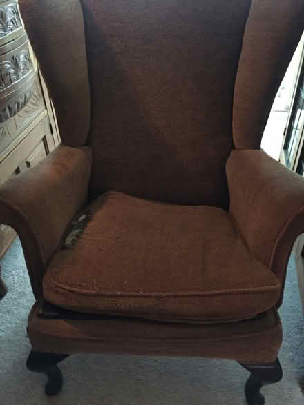 Photo of free Wing back carver. In need of repair or re-upholstery . (Stonehouse GL10) #2