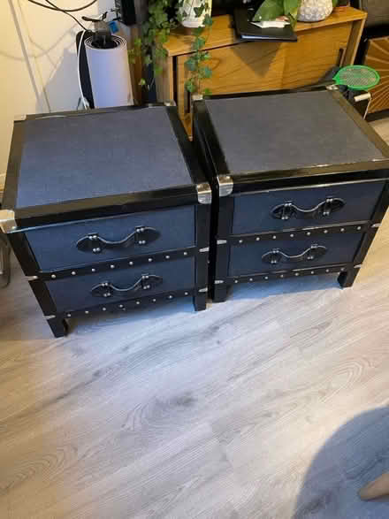 Photo of free 2 felt grey black leather drawers (Kingston KT1) #2