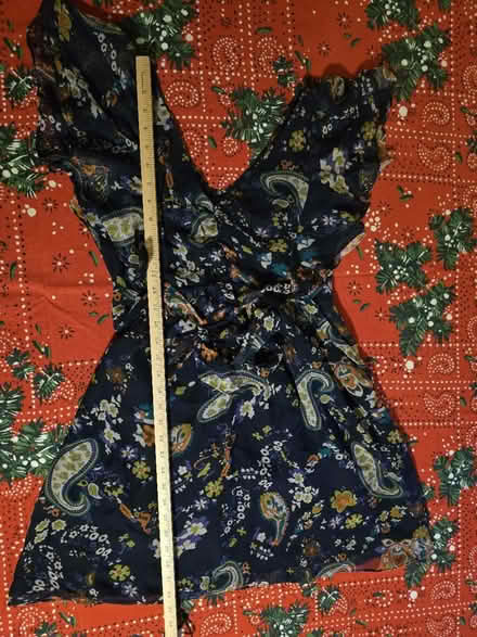 Photo of free Navy Paisley Ruffle Dress (Medium) (West 7th) #2