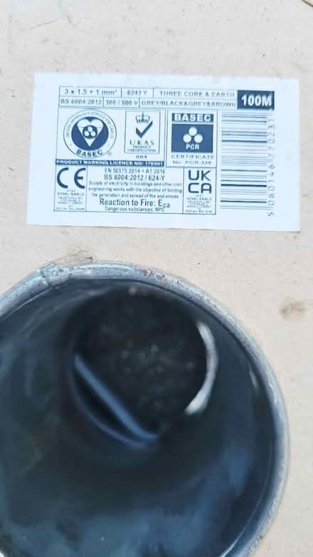 Photo of free 25m(ish) of 1.5mm x 3 core +1 core (Cv23 8eg) #1