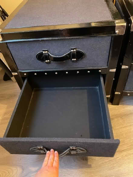 Photo of free 2 felt grey black leather drawers (Kingston KT1) #1