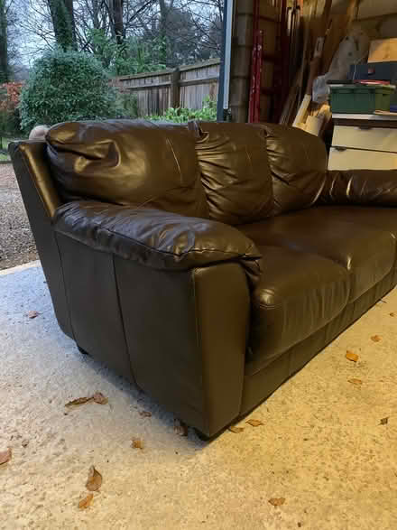 Photo of free Leather sofa - chocolate brown (Great Missenden HP16) #2