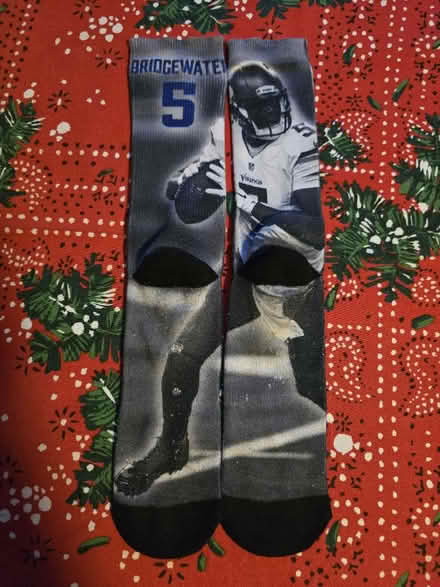Photo of free MN Vikings T. Bridgewater Socks (West 7th) #2