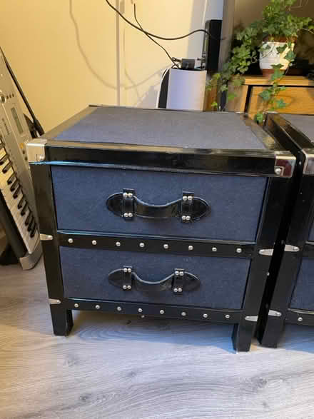 Photo of free 2 felt grey black leather drawers (Kingston KT1) #3