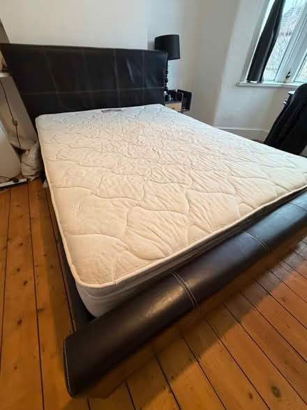 Photo of free King size bed and leather bed frame (Abbey Wood) #1