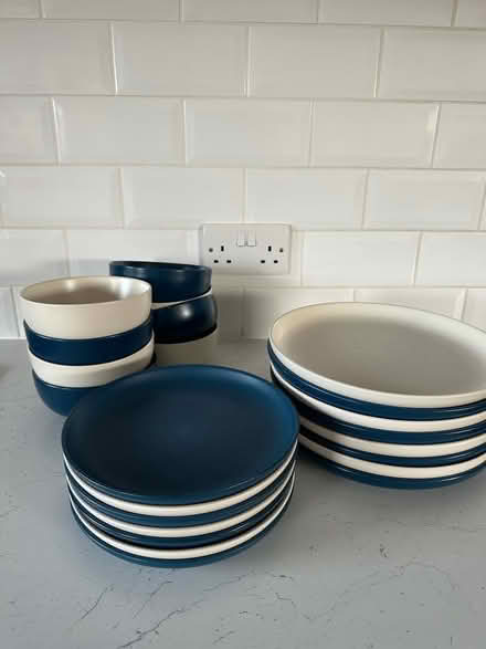Photo of free Set of 8 big plates, 7 small plates, 8 bowls (Habitat) (Barons Court W6) #1