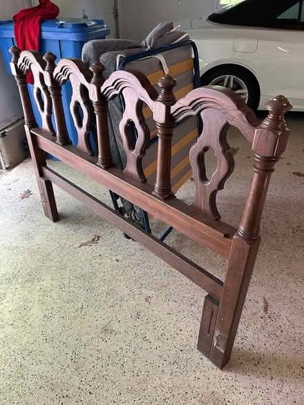 Photo of free Bed frame, Queen Anne chair, bed (Madison) #2