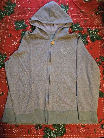 Photo of free Gray Hoodie w/ Pink Hearts (West 7th) #1