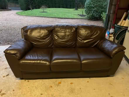 Photo of free Leather sofa - chocolate brown (Great Missenden HP16) #1