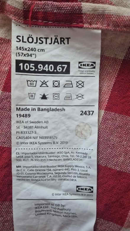 Photo of free Ikea red gingham table cloth (Figge's Marsh CR4) #4