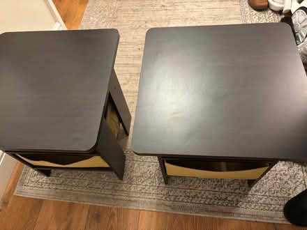 Photo of free Two black bedside tables with canvas drawer inserts (Rose Hill OX4) #3