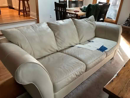 Photo of free Cream Leather couch/love seat (Ridgeville) #2