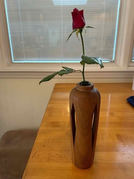 Photo of free Handmade WOOD BUD VASE ~10” tall (San Carlos-El Camino near Hull) #1