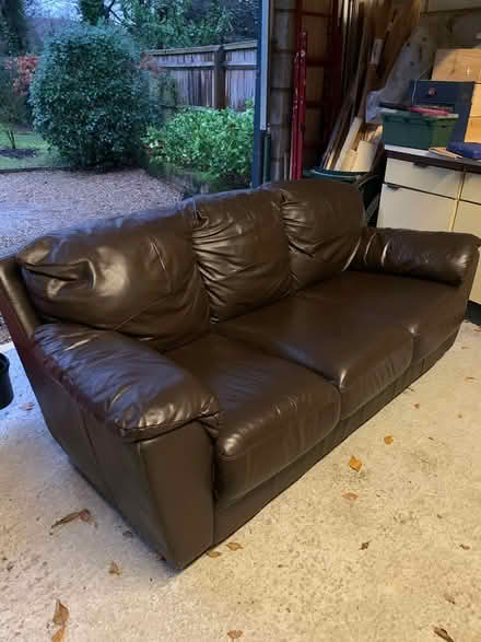 Photo of free Leather sofa - chocolate brown (Great Missenden HP16) #3