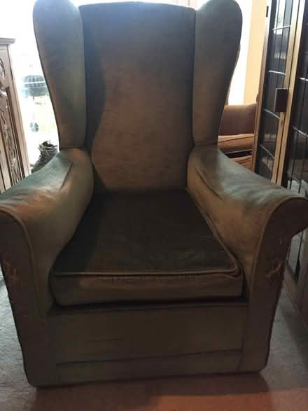 Photo of free Light green nursing chair. Gentle rocking. (Stonehouse GL10) #1
