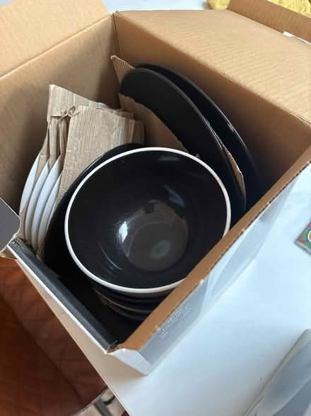 Photo of free 2 x Boxes of Dinner Plates, Bowls and Saucers Black (Rowner PO13) #2