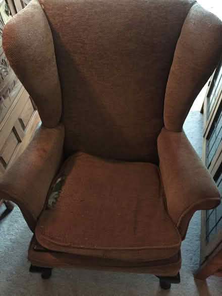Photo of free Wing back carver. In need of repair or re-upholstery . (Stonehouse GL10) #1