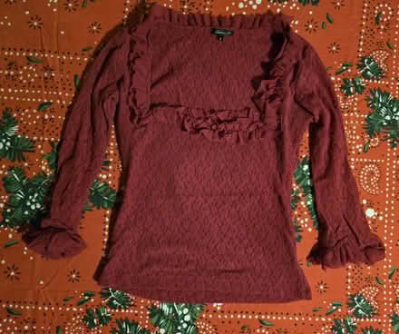 Photo of free Lacy Red Ruffle Blouse (Small) (West 7th) #1