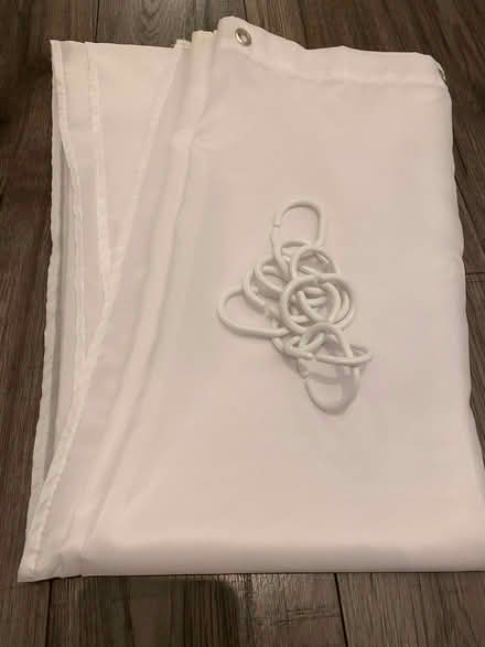Photo of free White shower curtain and hooks (Alstone GL50) #1