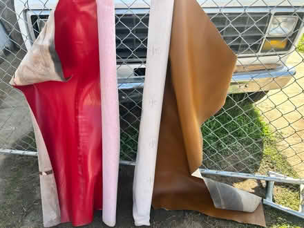 Photo of free Red & Tan Vinyl upholstery (Mission Hills) #1